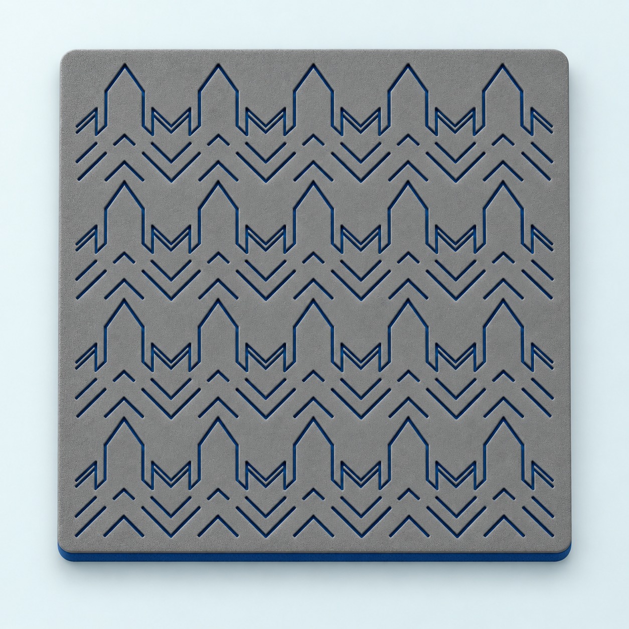 Visualización del patrón Racing en gris con trazos azules, a partir del diseño vectorial
